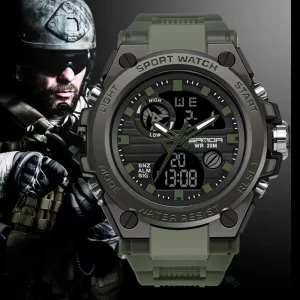 Military Army Mens Watch Waterproof Sport Wristwatch Dual Display Watch Male Relogio Masculino